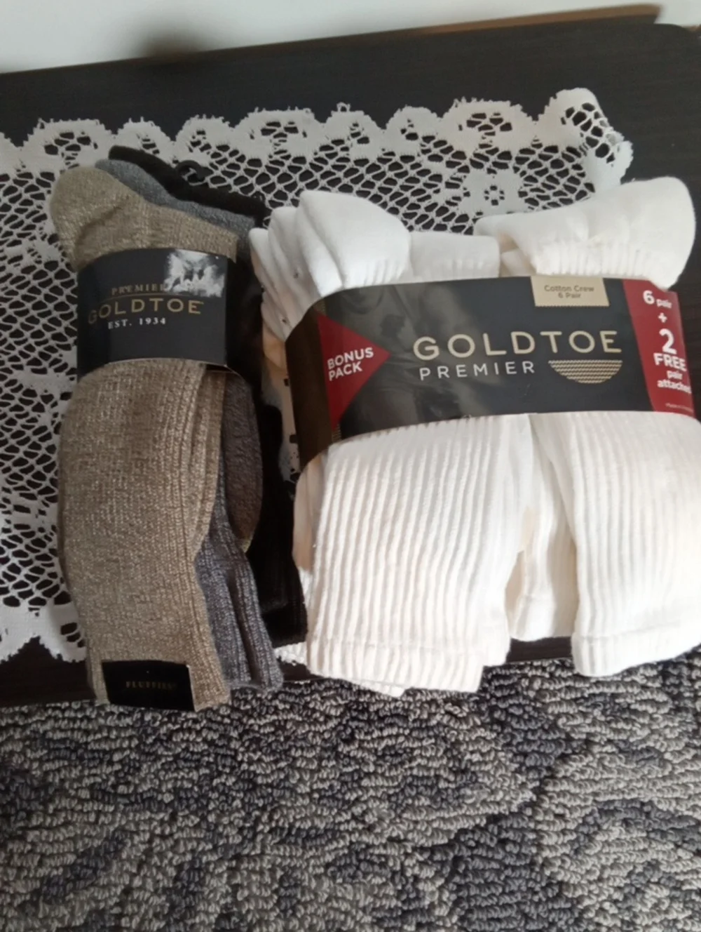 Gold Toe Men’s Crew & No-Show Sock Pack – White, Gray, Black, Tan Size Shoe 6-12